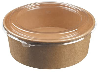 Le bol salade kraft 1000 ML dia.14 cm H7 cm x 50 pièces + 50 couvercles