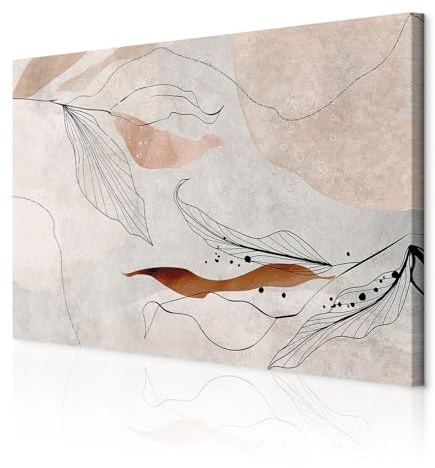 decomonkey Wandbilder Natur Abstrakt 120x80 cm 1 Teilig Leinwand Bilder | Strukturleinwand, Holzkeilrahmen, Bild auf Leinwand, Kunstdruck, Wanddeko, Wohnzimmer, Wanddekoration, Art, Modern, Pflanzen