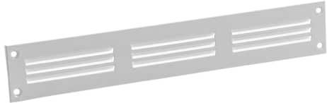 Rejilla de ventilación con protección contra insectos, rejilla metálica (300 x 50 mm), color blanco