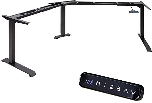 ALBATROS höhenverstellbares Eckschreibtisch Tischgestell elektrisch | Lift L7 Schwarz | Gestell, Tischbeine, Tischfüße aus Metall | Display | belastbar 120Kg | Winkel stufenlos verstellbar 90°-180°