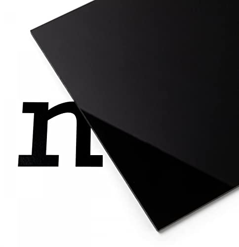 PLEXIGLAS® Satinice SC, 3 mm dick, 12 x 25 cm, Schwarz Opak (9H01SC) | Einseitig satiniertes Acrylglas mit transluzenter Wirkung; gut geeignet für Lichtobjekte, Modellbau, Displays und Zuschnitte