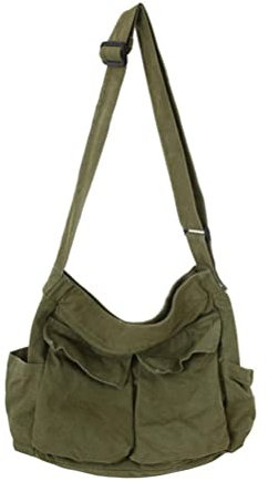 TYTOGE Große Kapazität Hobo Crossbody Tasche, Canvas Messenger Crossbody Messenger Bags Reise Schultertasche mit mehreren Taschen Freizeittaschen Tragetasche Damen und Herren