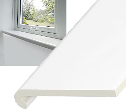 260mm uPVC Window Sill Cover – Extra Wide Bullnose Window Board Capping – White Plastic Internal Cill Board – 5m Length