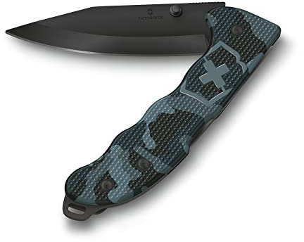 Victorinox Schweizer Taschenmesser Hunter Evoke BSH Alox, Klappmesser Outdoor, 4 Funktionen Inkl. 10 cm Klinge und Daumenpin, Marineblau Camouflage
