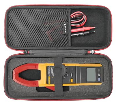 RLSOCO Carrying Case for Fluke 381/377FC/393 FC/378 FC True-RMS Clamp Meter | Hard Travel Case for AC/DC TRMS Non-Contact Voltage Wireless Clamp Meter-YKK Zip Protective Storage Carry Bag (Case Only)