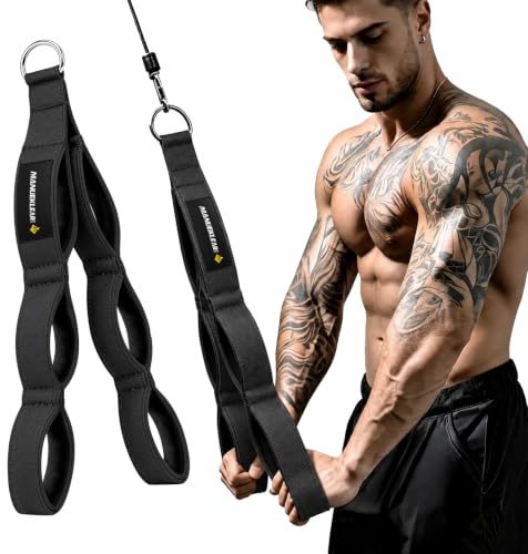 MANUEKLEAR Trizepsseil Kabelbefestigung Anlage für Die Kabel, Trizeps Seil mit Größerem Bewegungsbereich für Push-Down, Trizeps Griff für Bodybuilding