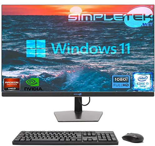 SIMPLETEK - PC All in One 27 FHD Core i3 Windows 11 Scheda Video Dedicata nVidia GT730 4GB | 16GB RAM SSD 960GB | Potente e Versatile, Lavoro e Intrattenimento