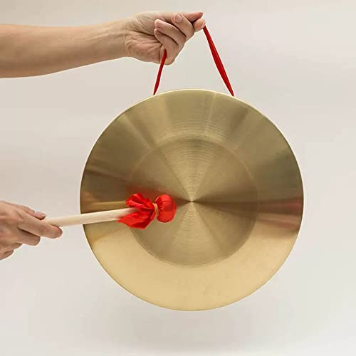 SciAza gong klingel klangschalen percussion instrumente musikinstrument Ausgewählte Gongs, Trommel-Requisiten, 15–50 cm große Gongs und Trommel-Gongs für Erwachsene, Ringhammer(Color:32cm,Size:)