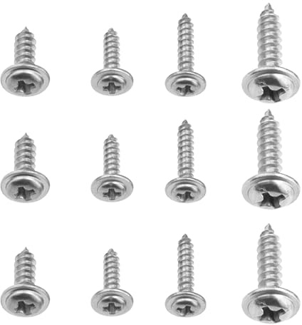 The Lord of the Tools 200PCS Self Tapping Screws Stainless Steel Self Tapping Machine Screws Full Threaded Cross Slot Pan Head Screw Fasteners M2x8 M2x10 M2.6x8 M3x12 50PCS Each Size
