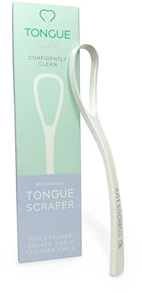 Tongue Luv Ergonomic Tongue Scraper - Dentist-Developed Tongue Cleaner for Adults - Gentle Stylish Tongue Scrubber for Oral Care, Dental Hygiene - Large