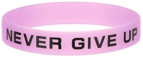 AMPUTEE Niemals aufgeben Armband Männer Frauen Freundschaft Silikon Armband Teenager Motivation Sport Manschette Armreif Geschenke (Color : Purple_A)