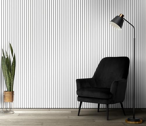 Acoustic Wall Panels 2400x600 mm – Wood Slat Wall Panels for Feature Walls – Sound Absorbing Wood Panels for Walls - Slat Wall Panelling Living Room, Bedroom & Office – Goods Emporium (White Wrapped)