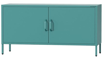 Jan Nowak TV Lowboard TV Schrank Fernsehschrank Metall 115x59,5x40 cm | Fernsehtisch, TV Board mit Türen, Stauraum, Industrial Loft Design für Wohnzimmer, Schlafzimmer, Fernseher und Zubehör