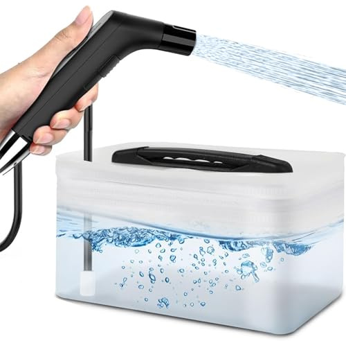Bidé eléctrico portátil, bidé de viaje recargable con tanque de agua de 2,3 L, mini rociador manual de alta presión con bidé extraíble para baño, autocaravana y camping al aire libre