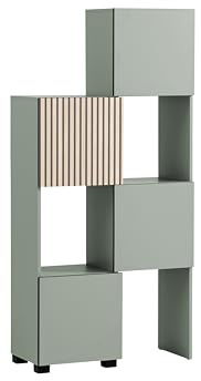 Schildmeyer Alexa Schieberegal 701942, Pistazie/Akustikpaneel Dekor, 42-70 x 33,1 x 165,1 cm