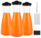 Lot de 3 carafes en verre de avec couvercle, bouteille verre 1l, carafe en verre avec couvercle pour lait, jus de fruits, thé glacé, boissons faites maison