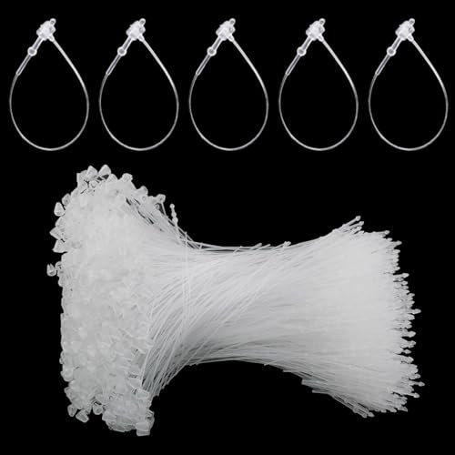 JEYORZY Sicherheitsfäden, 1000 Stück Sicherheitsfäden für Etiketten Preisetiketten Preisschilder, Keine Etikettierpistole, Loop Pins, Sicherheitsfäden Transparent für Kleidung Etiketten Preisschild