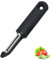 Viojrlly Eplucheur Pomme de Terre Éplucheur à Asperges Zesteur Pivotant Oscillant Économe à Légumes en Inox Lame Dentelée Double Bord Extra Tranchant Manche Polypropylène Noir