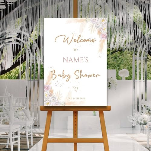 Pampas Baby Shower Welcome Board, A1, A2, A3 or A4, Gender Neutral Baby Shower Sign, Baby Welcome Sign, Baby Boy Baby Girl Shower, Party