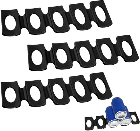 mizikuu 3 Piezas Portabotellas, Botelleros para Nevera de Silicona Plegable Estante para Almacenamiento De Botellas Apilador para Latas para Frigorífico, Cocina, Armadi, Bar, Negro