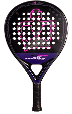 Black Crown – Schläger Win Carbon, Runde Form, Super Soft Black Eva-Gummi, Doppeltes 100% Carbon-Tubular, 3K Carbon, Großer Sweet Spot, Kontrolle und Spielgefühl, Hoher Komfort