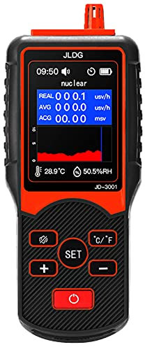 Contatore Geiger, rilevatore di radiazioni elettromagnetiche ad alta precisione, tester di temperatura e umidità, JD-3001 contatore Geiger portatile dosimetro per radiazioni nucleari radiazioni