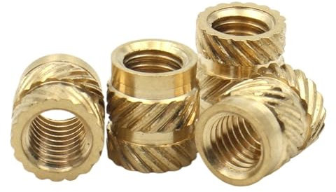 GWPOZGN Gewinde gerändelte Messing-Warmeinsatzmuttern Messing-Einsatzmuttern M1 M1.2 M1.4 M2 M2.5 M3 M4 M5 M6 M8(10MM_M1.4X2.3MM)