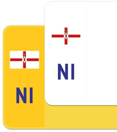 Premium Vinyl Stickers for UK Car Number Plates Decorative Purposes – Northern Ireland (Ulster Banner) – Bubble-Free & Easy Application – Set of 2 (Front & Rear) (NI, Neutral)