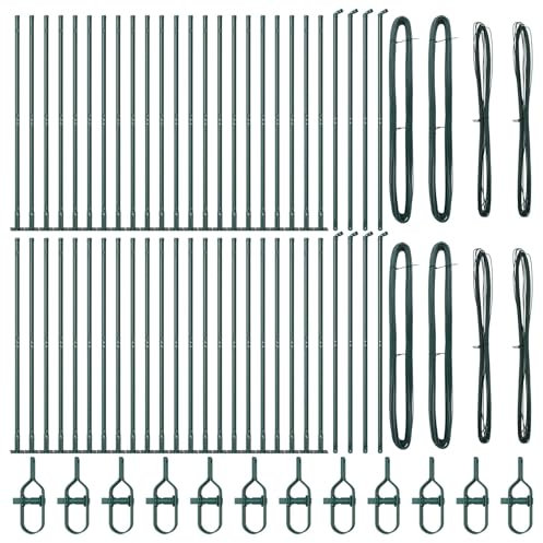 vidaXL Durable Green Powder Coated Steel Outdoor Fence 160cm Height Easy to Assemble Robust Construction Ideal for Property Borders Garden Fencing or Fencing