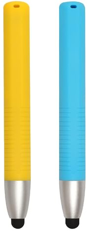 KQDRAVINE 2 Stück Tablet Stift für Kinder Himmelblau Neongelb Tablet Stift Kinderfreundliche Stylus Stifte für Touchscreens, Handystifte zum Tippen Malen für alle iOS & Android Handys, Tablets