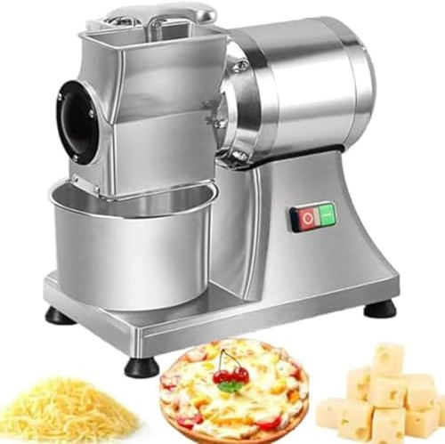 XCSCUK Rallador de Queso eléctrico, Trituradora de Queso rotativa Comercial, Ralladora de Salvado de Pan, para Queso, maní, parmesano