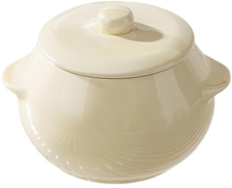 Jaamyears Cuencos pequeños de sopa de cebolla, taza de sopa de 450 ml con asas y tapa, recipientes de cerámica aptos para horno