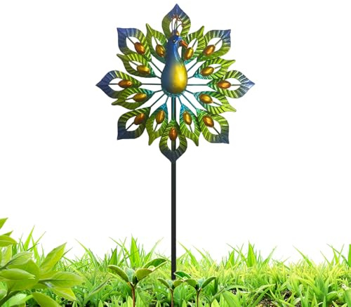 Windmills For Garden And Yard, Metal Bird Shaped Stakes, Outdoor Stakes Spring Decor - For Flowerbed Lawn Fence Line Driveway Pool Edge Ja
