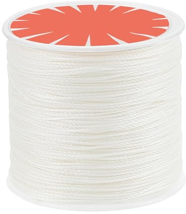 PH PandaHall 70m Filo Cerato Bianco 0.6mm Cordoncino in Poliestere Cerato | Filo Cerato Rotondo per la Creazione di Gioielli Braccialetti Collana Macramè Artigianato Fai Da Te