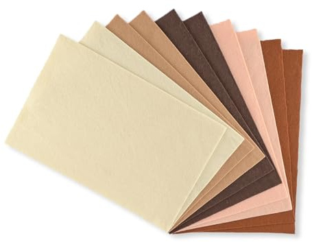 Vaessen Creative Filzplatten 1 mm stark, Set 1 mit 10 Platten, 20 x 30 cm, Bastelfilz in verschiedenen Farbmixen, 5 Farben pro Set zum DIY Basteln, Gestalten und Verzieren