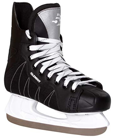 5th Element Stealth Ice Hockey Skates - Perfect for Recreational Ice Skating and Hockey - True-to-Size Fit and Moisture Resistant Liner Ice Skates for Men (Black, 6.0)