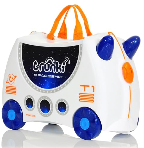 Trunki Der originale Kinderkoffer zum Draufsitzen - 18-L Handgepäck Koffer, befahrbarer Hartschalen Reisekoffer mit Rollen, inklusive Zuggurt/Schultergurt