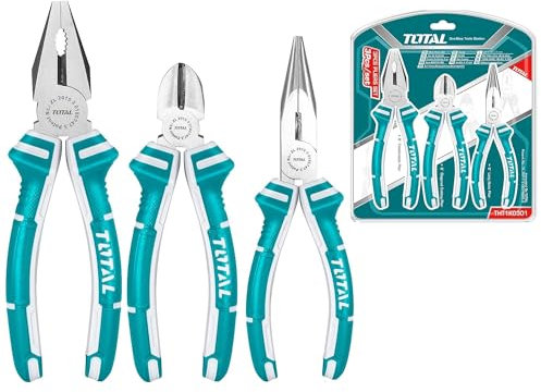 Total Tottht1k0301 Set 3 Pinze Professionali Pinza A Becchi Lunghi Universale E Tronchese Tronchesina