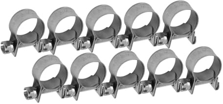 6-20mm T-Bolt Clamp 304 Stainless Steel Pipe Clamp Heavy Duty Hose Clamp (Pack of 10)[13-15Mm]