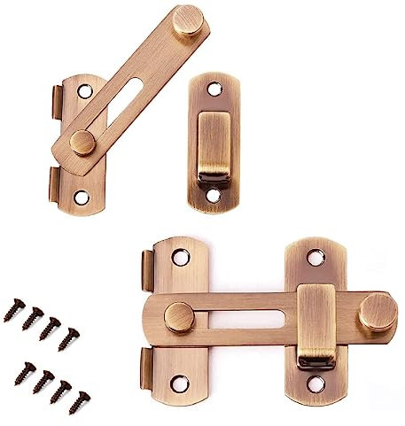 Chiavistello Porta, 2 Pezzi Chiusura Della Porta in Acciaio Inossidabile, Chiavistello per Porta Scorrevole con Viti, per Porta in Legno per Finestre e Porte da Giardino