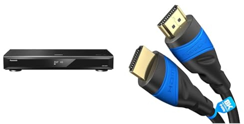 Panasonic DMR-UBS90EGK Ultra HD-inspelare (2 TB HDD, 4K Blu-ray skivuppspelning) & KabelDirekt – HDMI-kabel 8K / 4K – 2m – med A.I.S-skärmning, designad i Tyskland (stöder alla HDMI-enheter)