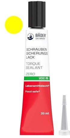 Lackfabrik Bäder Schraubensicherungslack Zero Reihe Gelb 20ml - Schraubensiegel, Markierungslack, Sicherungslack, Plombierlack, Schraubenkennzeichnung, Manipulationsnachweis