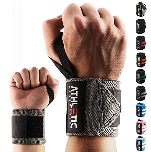 ATHLETIC AESTHETICS Handgelenk Bandagen Fitness - Wrist Wrap (45 cm im Paar) Handgelenkbandage für Krafttraining, Fitness, Bodybuilding, Crossfit - Handgelenkstütze