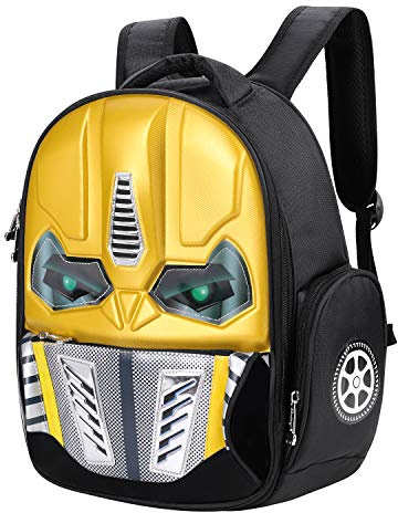 HKSCKJ Sac à Dos pour Enfants Préscolaire Maternelle Sac d'école Étanche Garçon Fille Cartable Lumineux 3D Voiture de Dessin Animé Sacoche de Voyage pour Scolaires Loisirs Camping