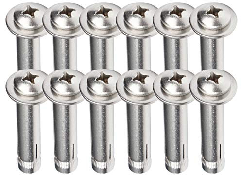 Dehnschraube, Edelstahl Dehnbolzen, Schrauben, Schrauben, 12 Stück Dehnschraube Bolzen M6 x 40/50/60/70/80/100 mm - 304 Edelstahl Flachkopf Kreuz Dehnschraube Hülse Ankerbolzen Heavy Duty Befestigung