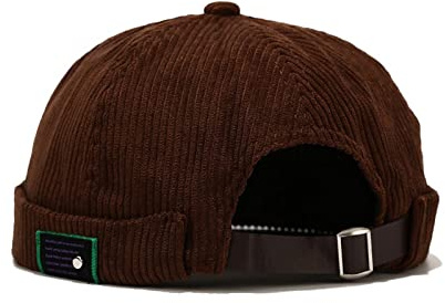 Faringoto Bonnet classique en velours pour homme et femme - Style vintage - Couleur unie - Style hip-hop - Sans bord - Avec inscription « Docker »