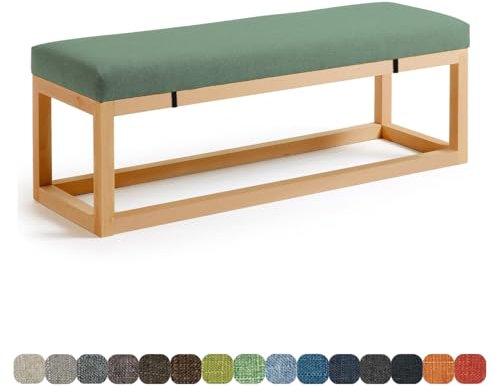 Lsjoaw Bankauflage Bankkissen Sitzauflage Sitzkissen Bank 110X45X3CM Stuhlkissen Bankpolster Schaukel mit abnehmbarem Bezug für Fensterbank Outdoor Gartenmöbel Terrasse Drinnen Sitz,Green