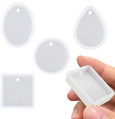 UTEFIF 5 Stück Epoxidharz Formen,Resin Silikonform,Silicone Gießform Resin DIY Harz Formen,für Schlüsselbund Hausnummer Anhänger Halskette Ohrringe DIY