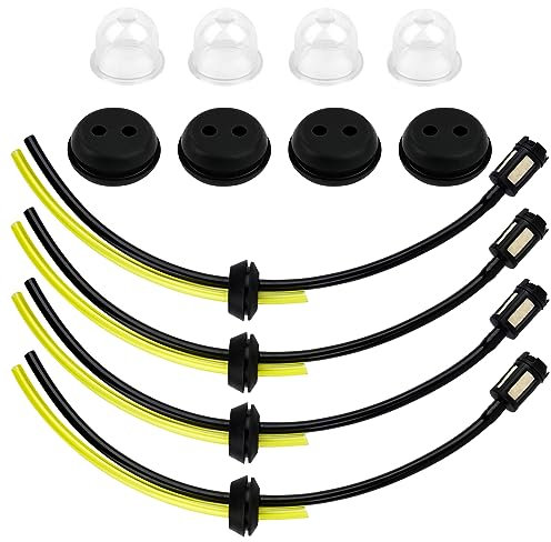 NVIYAM 4 Pcs Filtro de Gasolina Desbrozadora Tubo Filtro de Gasolina Kit Tubo Sello Desbrozadora Manguera de Combustible Tubo Gasolina de Combustible Tubo Carburador Desbrozadora Universal