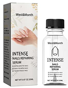 Suero reparador de uñas para uñas amarillas, engrosadas y opacas: repara, fortalece y limpia uñas agrietadas o débiles